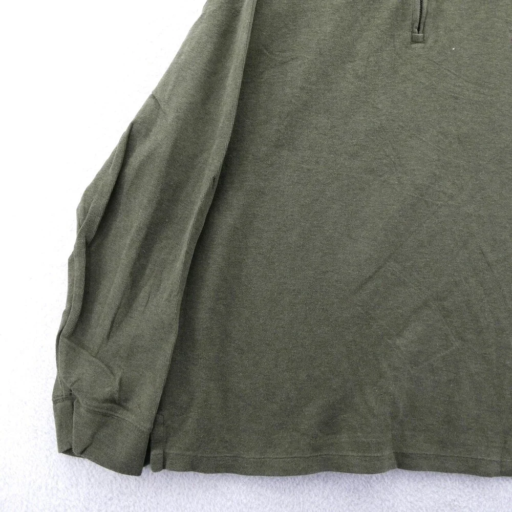 Polo‎ Ralph Lauren Sweater XL Mens Green Estate Rib 1/4 Zip 100% Cotton Preppy